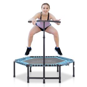 Soozier 4.5ft Exercise Trampoline, Portable & Foldable Fitness Trampoline with Adjustable T-Bar and Heavy-Duty Design, Blue Soozier 4.5ft Exercise Trampoline, Portable & Foldable Fitness Trampoline with Adjustable T-Bar and Heavy-Duty Design, Blue